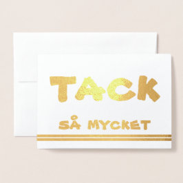 Svenska Tack i Guld Folierat Kort