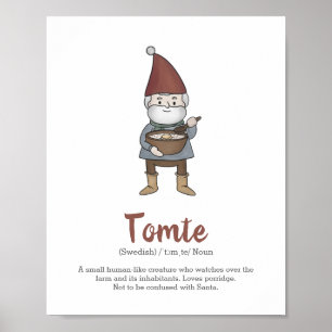 Svenska Tomte Gnome-definitionen Poster