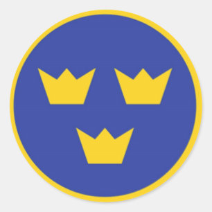 Svenska Tre Kroner Runt Klistermärke