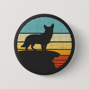 Svenska Vall Owner Retro Vintage Hund Puppy Älskar Knapp