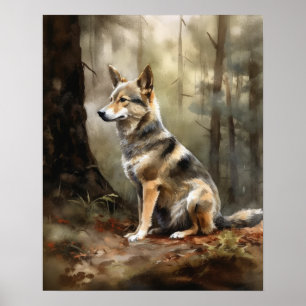 Svenska Vallhund Hund Art Print Poster