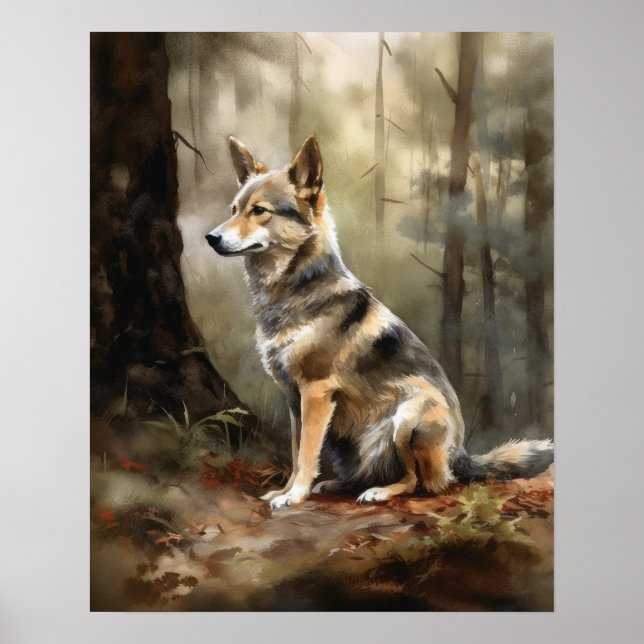 Svenska Vallhund Hund Art Print Poster (Framsidan)