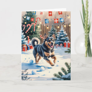 Svenska Vallhund-Hund julhälsningskort Kort