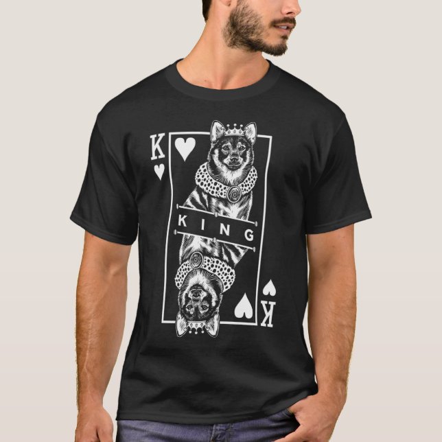 Svenska Vallhund Kung vid Hearts Hund Pop T Shirt (Framsida)