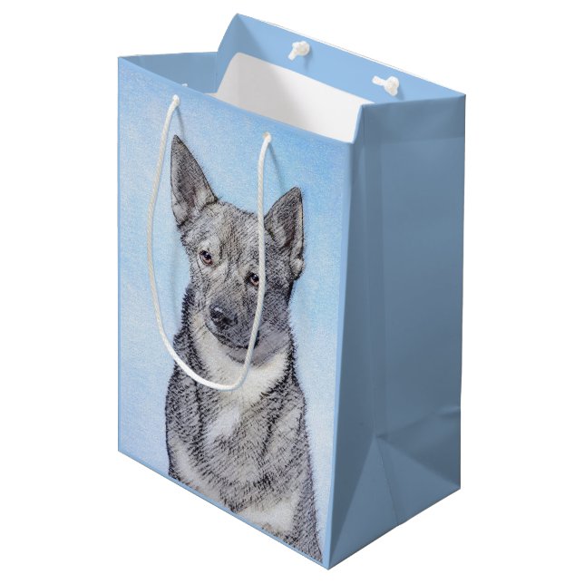 Svenska Vallhund Painting - Cute Original Hund Art (Framsidan Vinklad)