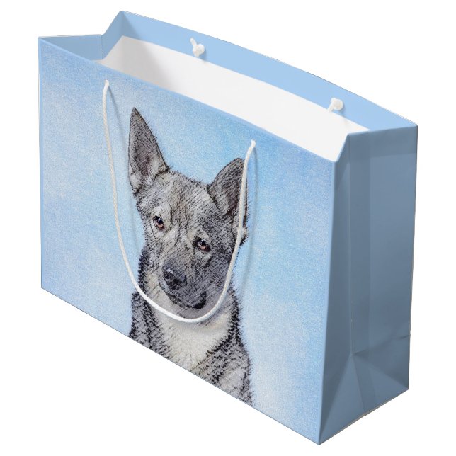 Svenska Vallhund Painting - Cute Original Hund Art (Baksidan Vinklad)