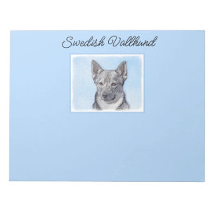Svenska Vallhund Painting - Cute Original Hund Art Anteckningsblock