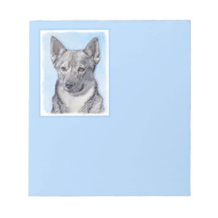 Svenska Vallhund Painting - Cute Original Hund Art Anteckningsblock
