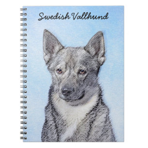 Svenska Vallhund Painting - Cute Original Hund Art Anteckningsbok