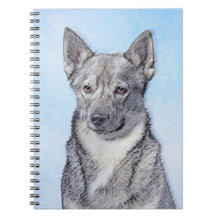 Svenska Vallhund Painting - Cute Original Hund Art Anteckningsbok