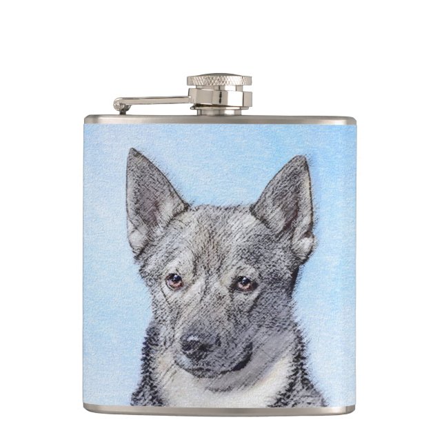 Svenska Vallhund Painting - Cute Original Hund Art Fickplunta (Framsidan)