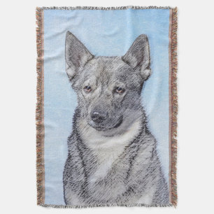 Svenska Vallhund Painting - Cute Original Hund Art Filt