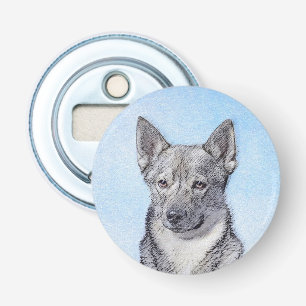 Svenska Vallhund Painting - Cute Original Hund Art Flasköppnare