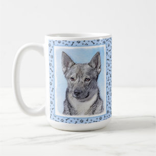 Svenska Vallhund Painting - Cute Original Hund Art Kaffemugg