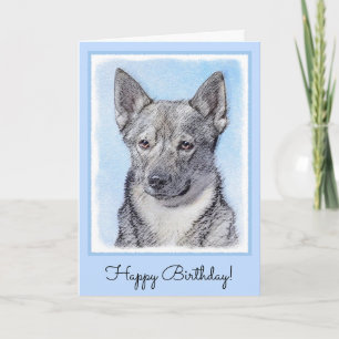 Svenska Vallhund Painting - Cute Original Hund Art Kort