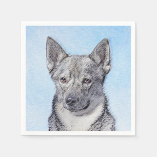 Svenska Vallhund Painting - Cute Original Hund Art Pappersservett