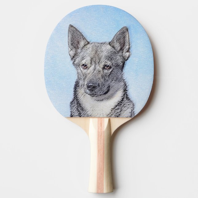 Svenska Vallhund Painting - Cute Original Hund Art Pingisracket (Framsidan)