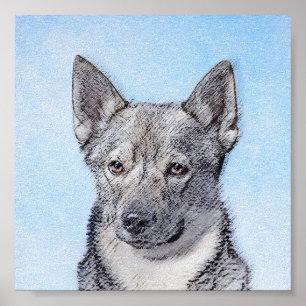 Svenska Vallhund Painting - Cute Original Hund Art Poster