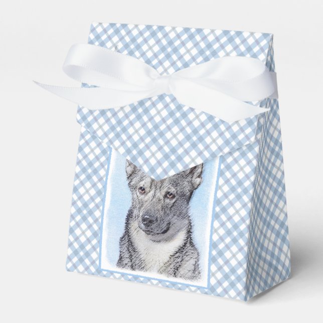 Svenska Vallhund Painting - Cute Original Hund Art Presentaskar (Framsidan Sidan)