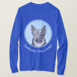 Svenska Vallhund Painting - Cute Original Hund Art T Shirt