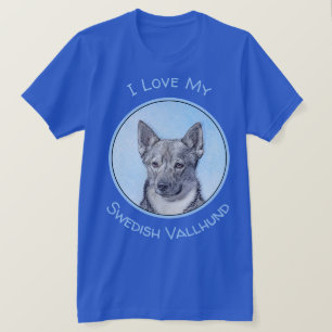 Svenska Vallhund Painting - Cute Original Hund Art T Shirt