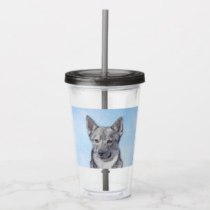 Svenska Vallhund Painting - Cute Original Hund Art Take Away Mugg