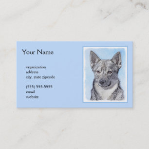 Svenska Vallhund Painting - Cute Original Hund Art Visitkort