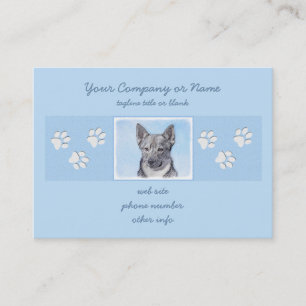 Svenska Vallhund Painting - Cute Original Hund Art Visitkort