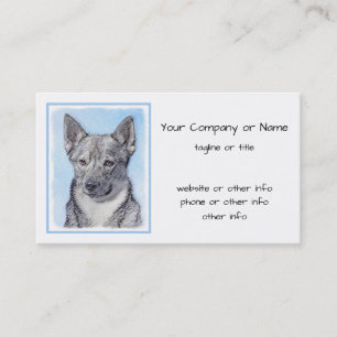 Svenska Vallhund Painting - Cute Original Hund Art Visitkort