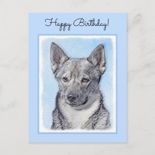 Svenska Vallhund Painting - Cute Original Hund Art Vykort