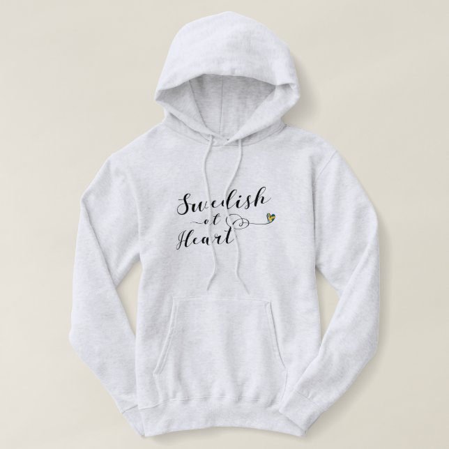 Svenska vid Heart Hoodie, Sverige Tee Shirt (Design framsida)