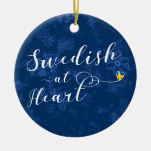 Svenska vid hjärtans Dekoration, Sverige Julgransprydnad Keramik