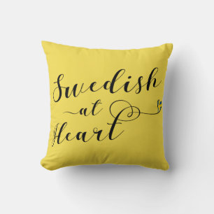 Svenska vid hjärtans knapp kudde