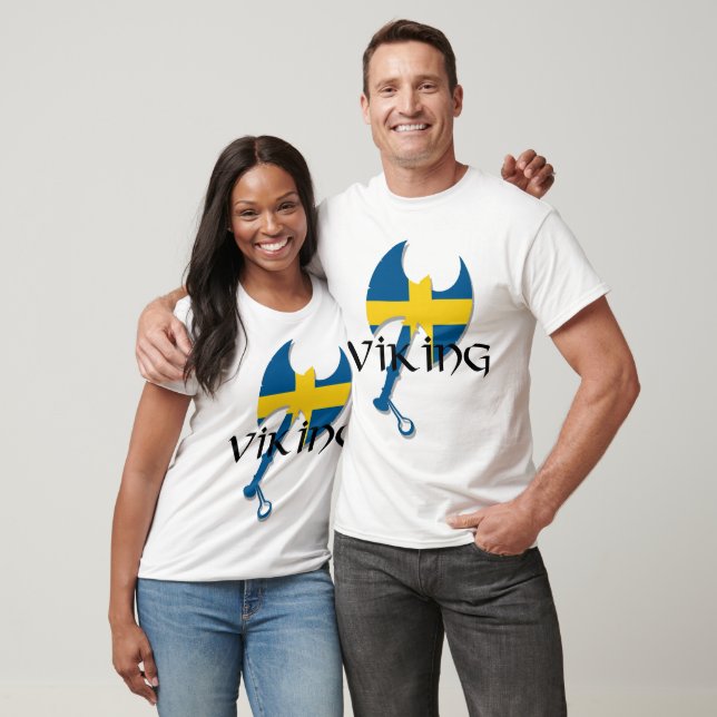Svenska Viking Sverige flagga Ax Tee (Unisex)