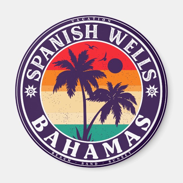 Svenska Wells-ön Bahamas Souvenirs 60 Magnet (Framsidan)