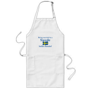 Svensken bygger teckenet långt förkläde