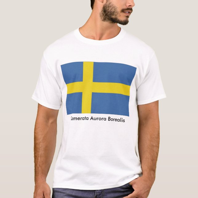 Svenskflagga, Camerata norrsken T-shirt (Framsida)