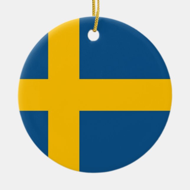 Svenskflagga Julgransprydnad Keramik (Framsidan)