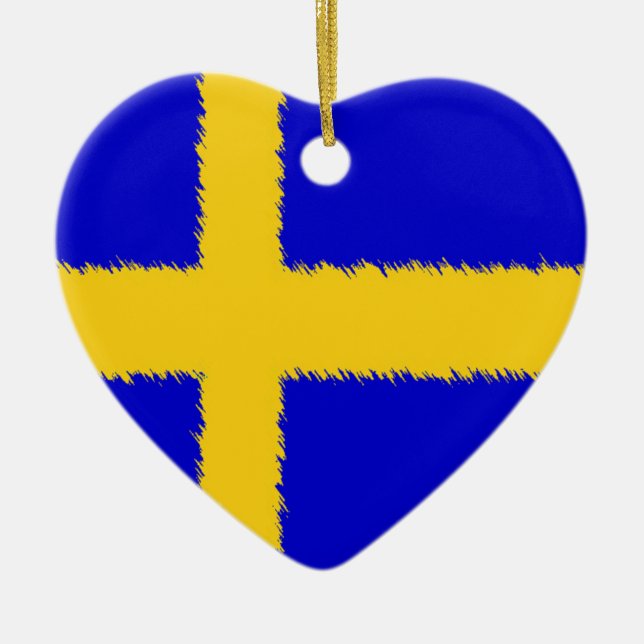 Svenskflagga Julgransprydnad Keramik (Framsidan)