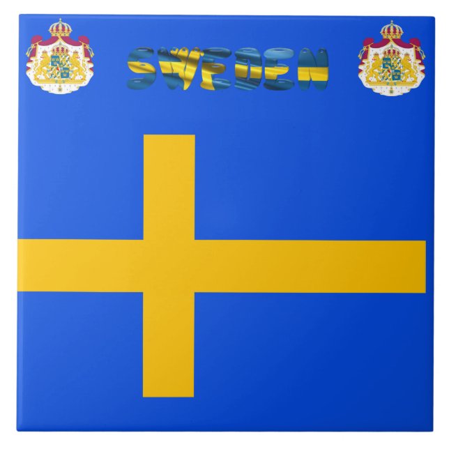 Svenskflagga Kakelplatta (Framsidan)