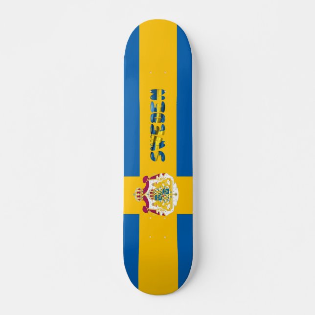 Svenskflagga Mini Skateboard Bräda 18,5 Cm (Framsida)