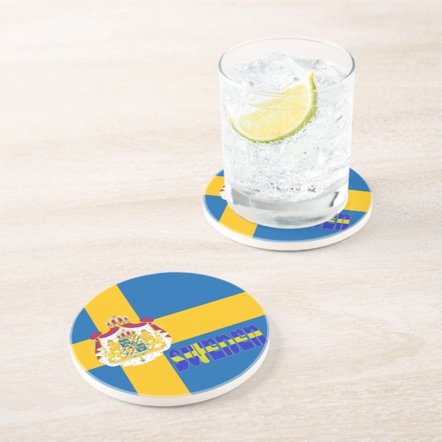 Svenskflagga Underlägg Sandsten (Sidan)