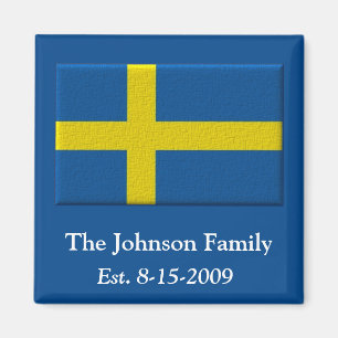 Svenskflaggaefternamn och daterar magnet