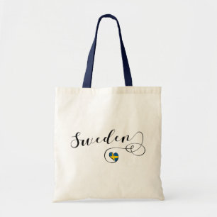 Svenskflaggahjärta, sverige tygkasse