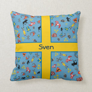 Svenskkulturobjekt med flagga kudde