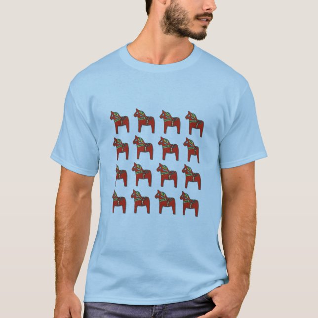 Svenskt Dala hästmönster Tee (Framsida)
