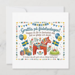 Svenskt födelsedagskort – Grattis på födelsedagen! Kort
