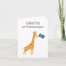 Svenskt födelsedagskort – Grattis på födelsedagen