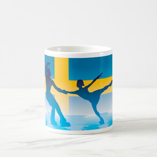 Svenskt isdanspar i silhuett kaffemugg (Skapare uppladdad)