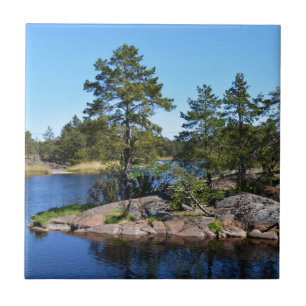 Svenskt landskap kakelplatta